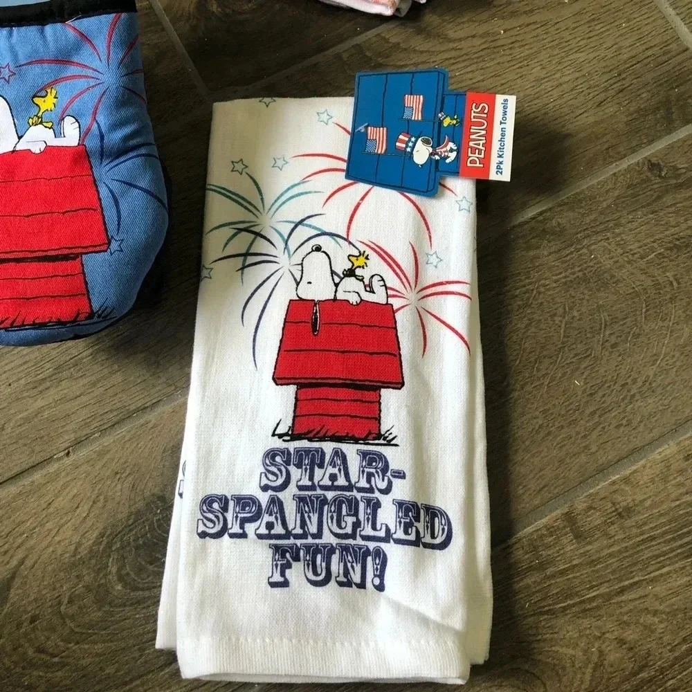 Peanuts snoopy kitchen set fireworks red white blue patriotic July 4th